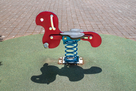Outdoor play equipment for children in a park