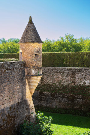 Medieval architecture exterior of Losse Castle in Franceの写真素材