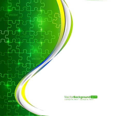 Glowing Green Puzzle Vector Composition のイラスト素材