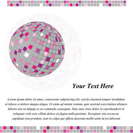 vector background with disco ball for valentine's party のイラスト素材