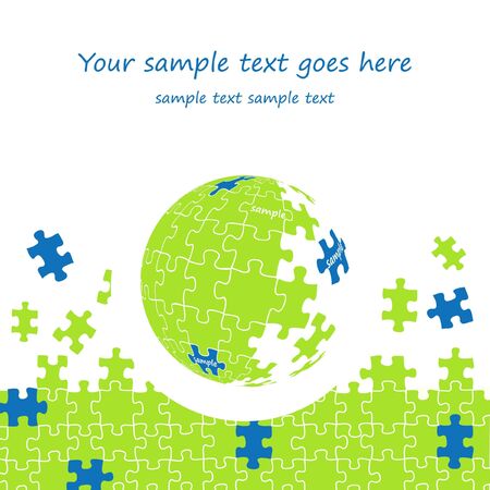3d puzzle globe design のイラスト素材