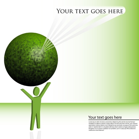 Holding the globe vector illustration のイラスト素材