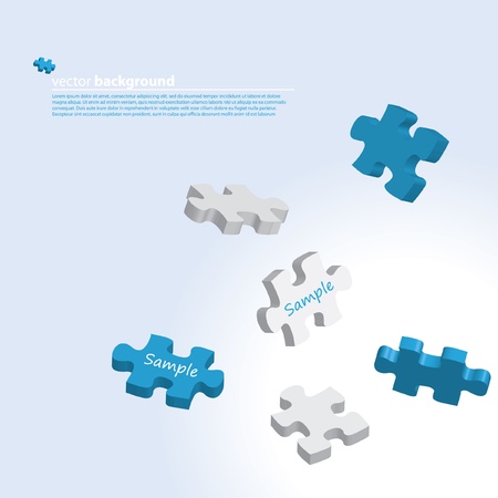 3d puzzle illustration のイラスト素材