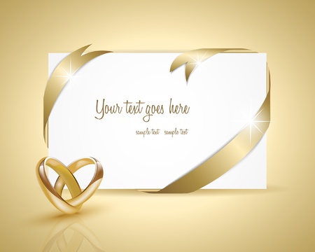 Wedding rings design with cardのイラスト素材