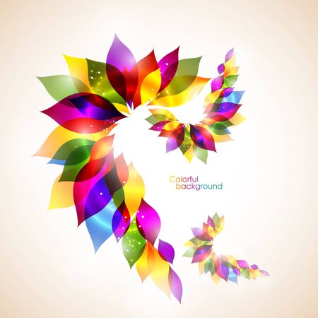 Rainbow floral abstract backgroundのイラスト素材