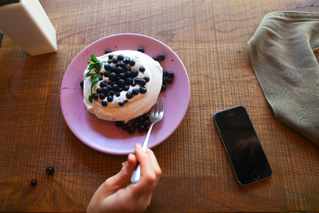 The concept of food photography. Beautiful dessert cafe restaurant tasty and appetizing.の写真素材