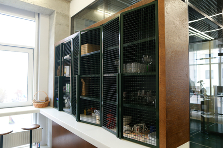 Concept of place for work or office space, office environment and comfort conditions for employees, place to break for lunch.のeditorial素材