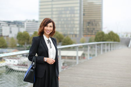Concept of innovative technologies and gadgets or fashionable woman outfits.の写真素材
