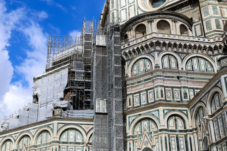 Restoration of Florence Cathedral in Italy. Concept of architecture in Italy.の写真素材