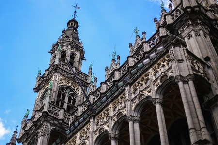 Museum of the City of Brussels, Belgium. Concept of european architecture and landmarks.のeditorial素材