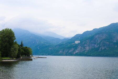 Mediterranean sea with mountains in background. Concept of seascape and nature.の写真素材