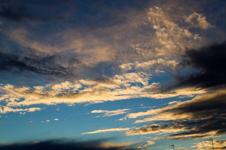 Wonderful skysape and clouds in sunset sky. Concept of backgroung photo and cloudscape.の写真素材