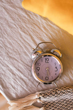 Antique clock in cloth background.の写真素材
