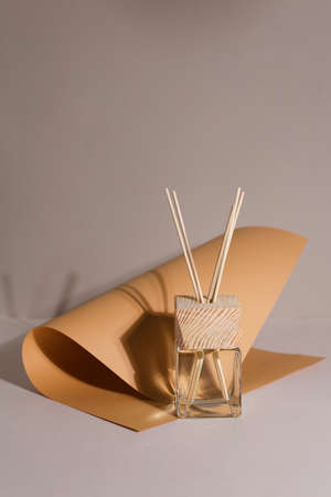 Herbal and oil treatment equipment in relaxing spa scene.の写真素材