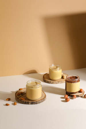 Texture close up Almond Butter or Peanut butterの写真素材