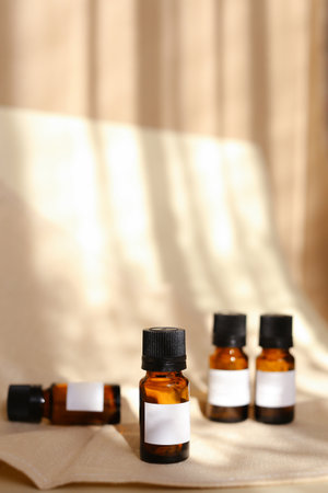 Different cosmetics products on the bath backgroundの写真素材