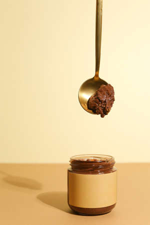 Texture close up Almond Butter or Peanut butterの写真素材