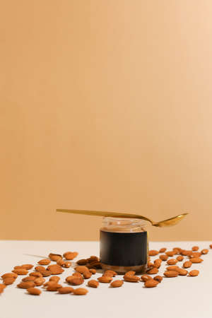 Texture close up Almond Butter or Peanut butterの写真素材