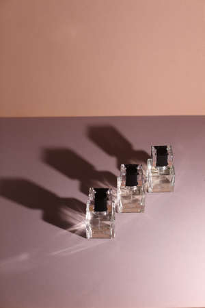 perfume bottle on the neutral modern backgroundの写真素材