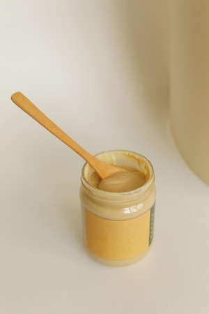 Texture close up Almond Butter or Peanut butterの写真素材