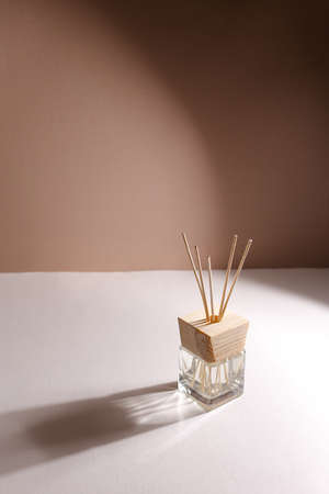 Herbal and oil treatment equipment in relaxing spa scene.の写真素材
