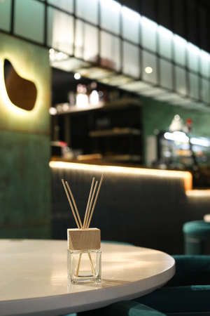 Herbal and oil treatment equipment in relaxing spa scene.の写真素材