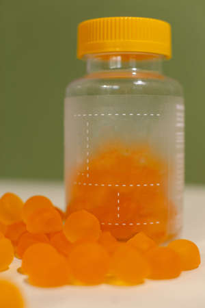 dietary supplements on neutral backgroundの写真素材
