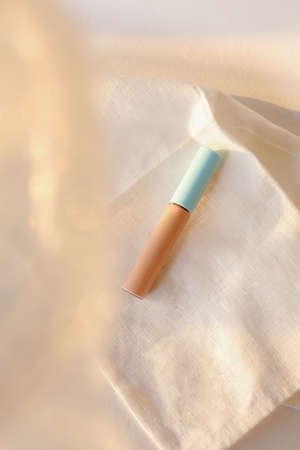homemade natural organic ingredients lip balm. Handmade lip balm and lipstickの写真素材
