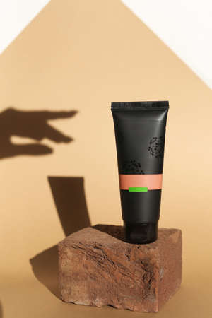 Beauty hygiene tube on neutral backgroundの写真素材