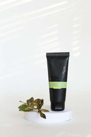 beauty hygiene tubes on backgroundの写真素材
