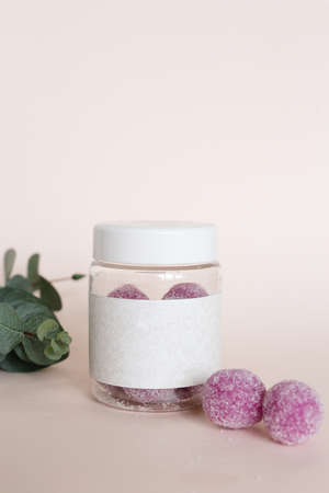Natural Pink Spa Scrub Treatment, beauty care productsの写真素材