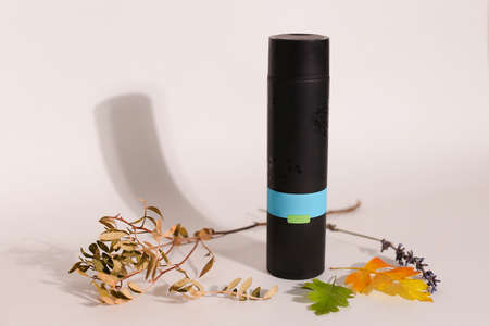 Eco friendly Bottle and tube with natural skincare cosmetics, creams or oils on light background. Plant-based beauty productsの写真素材