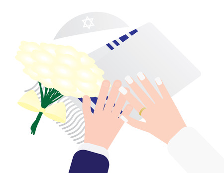 Jewish wedding vector illustration isolatedのイラスト素材