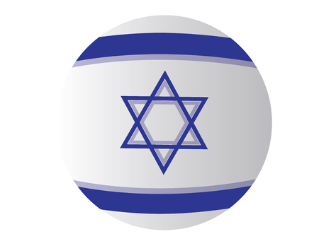 Israel flag inflatable ball. round vector design for israel blue and white flagのイラスト素材