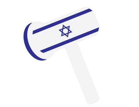 Inflatable hammer with israel flag, Israel independence day party flagのイラスト素材