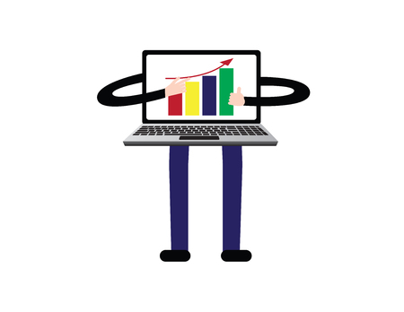 Business Presenter Presenter showing growth chartのイラスト素材