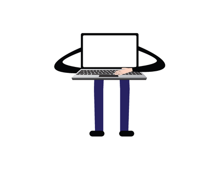 Business Presenter. Laptop with arms and legsのイラスト素材