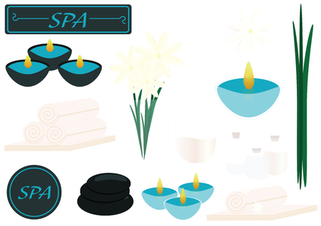 Spa and lifestyle symbols concept vector illustrationのイラスト素材