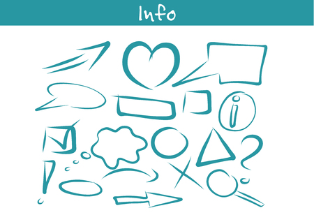 Hand drawn Business info icon setのイラスト素材