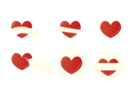 Set of red heart tagsのイラスト素材