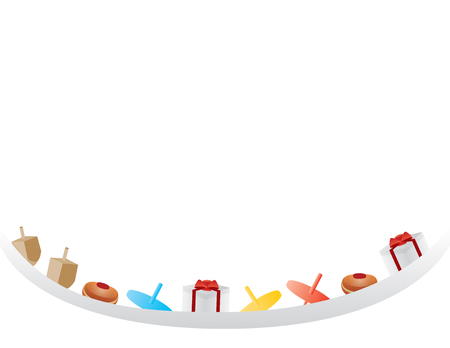 White hanukkah banner with the holiday symbol.のイラスト素材