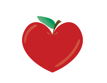 Heart shape apple vector illusration isolatedのイラスト素材