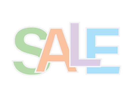 Sale banner pastel text isolatedのイラスト素材