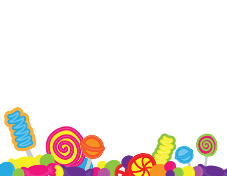Hand drawn candies and sweets backgroundのイラスト素材