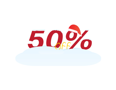Christmas winter sale symbol - 50 percent offのイラスト素材