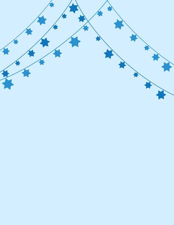 Blue Jewish Background with Jewish Star Bunting Decorationのイラスト素材