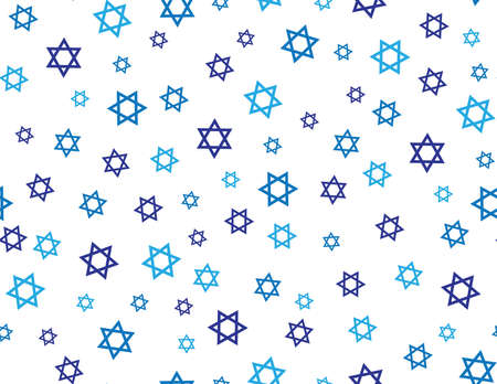 Blue star of David pattern on White backgroundのイラスト素材