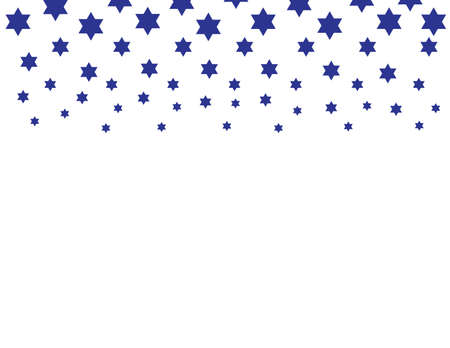 Blue star of David shapes on White backgroundのイラスト素材