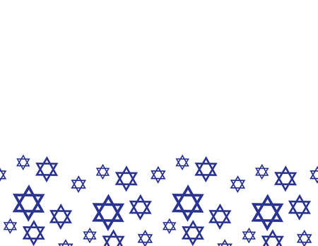 Blue star of David pattern border on White backgroundのイラスト素材