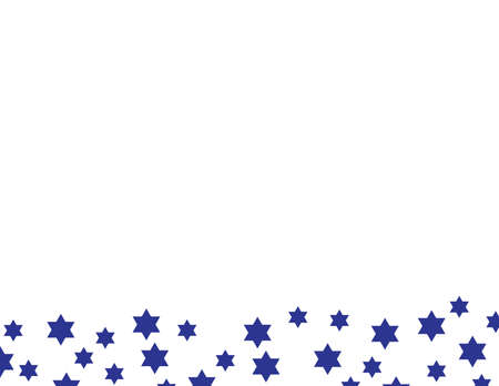 Blue star of David pattern border on White backgroundのイラスト素材